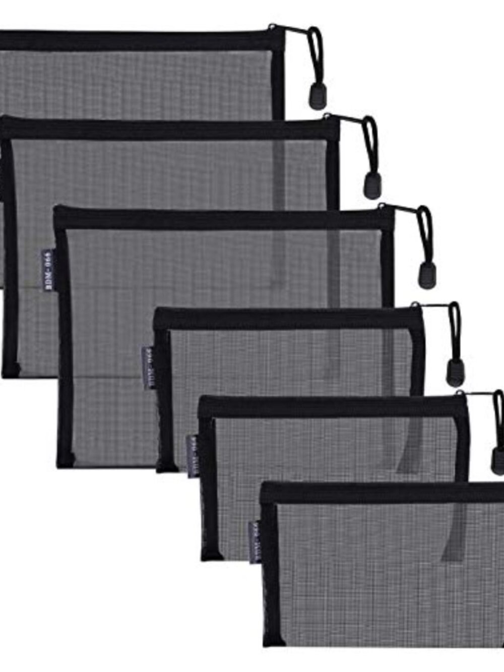 Nylon Mesh Cosmetic Zipper Bags 6PC Makeup Pouches Travel Organizer